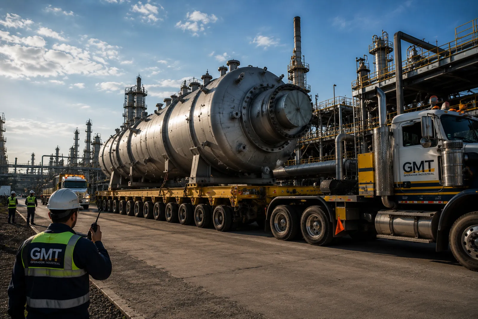 Traslado especializado de equipo industrial pesado